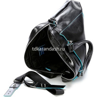 Сумка "Blue Square" 39х27х9см, 1 отделение, черная, натуральная кожа CA3335B2/N от магазина "Карандаш"