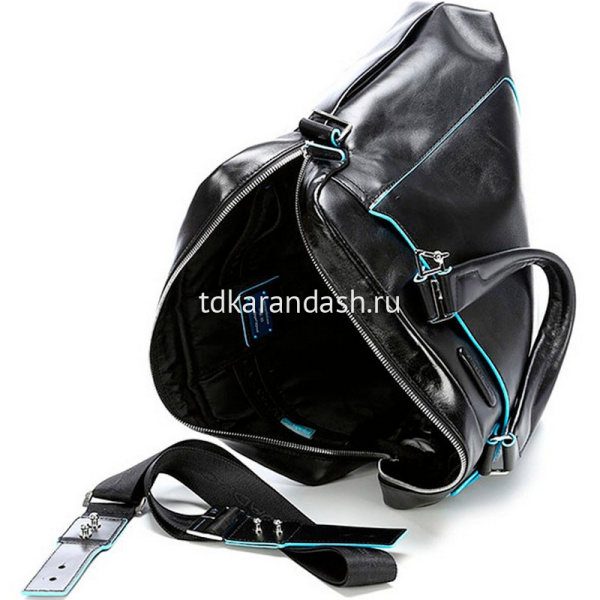Сумка "Blue Square" 39х27х9см, 1 отделение, черная, натуральная кожа CA3335B2/N от магазина "Карандаш"