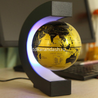 Глобус парящий 19,5х19,5см золотистый, на подставке, подсветка, пластик EV-C-4-GLD от магазина "Карандаш"