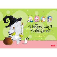 Альбом для рисования А4 24л "Приключения кота Пирожка" на скобе 5 дизайнов 074202 от магазина "Карандаш"