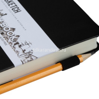 Скетчбук 20х20см 80л 140г/м2 черный, на резинке, твердая обложка "Sketchmarker" 2314006SM от магазина "Карандаш"
