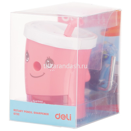 Точилка механическая 1 отв. "Коктейль" 74х99х107мм ABS-пластик, 4 цвета корпуса E0732 от магазина "Карандаш"