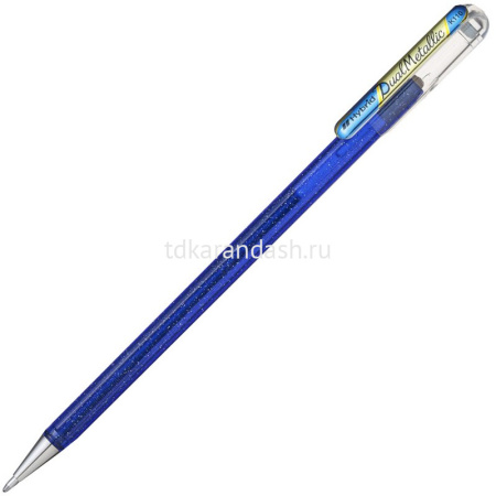 Ручка гелевая "Hybrid Dual Metallic" 1,0мм синий+золото металлик, чернила "хамелеон" K110-DXCX