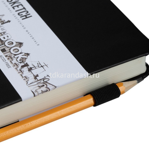 Скетчбук 20х20см 80л 140г/м2 черный, на резинке, твердая обложка "Sketchmarker" 2314006SM от магазина "Карандаш"