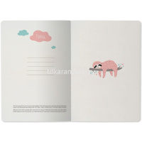 Тетрадь А5 40л клетка "Ленивец" прошитый блок матовая ламинация 7-40-001/121 от магазина "Карандаш"