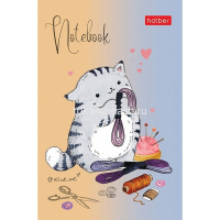 Блокнот А7 48л "Приключения кота Пирожка" клетка, склейка, 3-х цветный блок, 5 дизайнов 066317 от магазина "Карандаш"