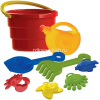 Набор д/песка "Пляж" (ведро, лейка, 4 формочки, лопатка, грабли) 70062 от магазина "Карандаш"