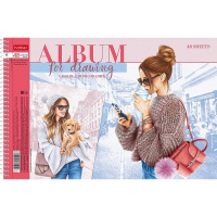 Альбом для рисования А4 48л "Happy time" на спирали, перфорация на отрыв, 4 дизайна 48А4лВсп от магазина "Карандаш"