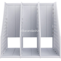 Лоток вертикальный "Deli" 25х25х24см 3-х секционный, складной, пластик, серый 78995LT-GREY от магазина "Карандаш"