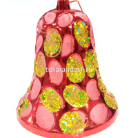 Ёлочное украшение "Колокольчик" 20см красный, пластик Y306-12 от магазина "Карандаш"