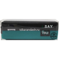 Пенал "Be you. Say" 21х7х6см, квадратный, 1 отделение, текстиль, с ручкой, серо-бирюзовый BD5259 от магазина "Карандаш"