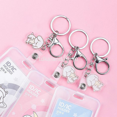 Бейдж 112х70мм вертикальный, с металлическим брелком, пвх 3 цвета 64806 от магазина "Карандаш"