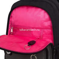 Рюкзак 28х39х20см, 830гр, 2 отделения, 4 кармана, с брелком, черный/серый "Панда" RG-568-5/1 от магазина "Карандаш"