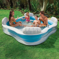 Надувной бассейн "Семейный" 229 х 229 х 66см со спинкой 56475 от магазина "Карандаш"