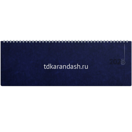 Планинг 2025 305х120мм "Silver Classic" 112стр. синий, искусственная кожа
