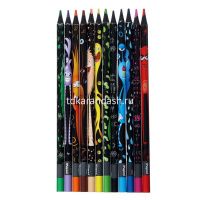 Карандаши 12 цветов "Color&apos;Peps Black Monser" трехгранные пластиковые картон 862612 от магазина "Карандаш"
