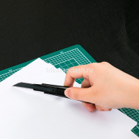 Нож канцелярский 9мм с фиксатором лезвия, сталь, темно-серый 2037S от магазина "Карандаш"