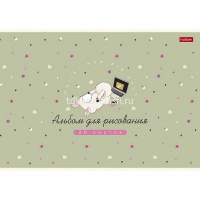 Альбом для рисования А4 20л "Милашка Банни" на скобе ламинация Soft-touch 5 дизайнов 091474 от магазина "Карандаш"