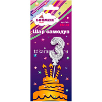 Шар воздушный 14см Цифра "3" самонадувающийся с держателем, фольга, серебро FBZ-04 от магазина "Карандаш"