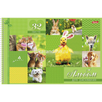 Альбом для рисования А4 32л "Милашки" на спирали, перфорация на отрыв, 5 дизайнов 32А4Всп/042605 от магазина "Карандаш"