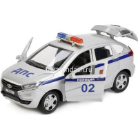 Машина "Lada Xray. Полиция" серебро, инерционная, металл 12см (открывающиеся двери) XRAY-POLICE от магазина "Карандаш"