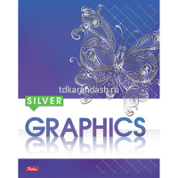 Тетрадь А5 48л клетка "Graphics!" на скобе 3D фольга матовая ламинация 5 дизайнов 055071 от магазина "Карандаш"