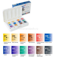 Краски акварельные 12 цветов "Городской пейзаж" 2,5мл кюветы, пластик. пенал 19421873 от магазина "Карандаш"