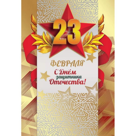 Открытка "23 февраля. С Днем защитника Отечества!" средний формат 182х126мм 6200469