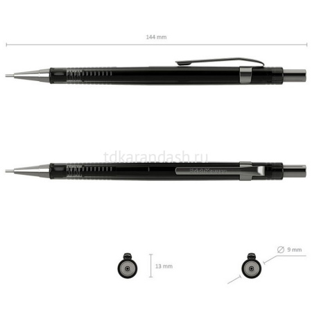 Карандаш механический 0,5мм "Black Pointer" HB с ластиком, пластик, двенадцатигранный корпус 22005 от магазина "Карандаш"