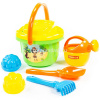 Набор д/песка №197 (ведро большое, ситечко, лопатка №5, грабельки №5, лейка малая, 2 формочки) 8969 от магазина "Карандаш"