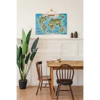 Карта Мира-Животный и растительный мир Земли 101х69см ламинация КН008 БП00000028 от магазина "Карандаш"