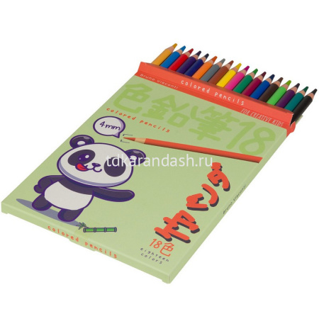 Карандаши 18 цветов "Kawaii animals" круглые, пластиковые, картон, 4 вида 30-0128 от магазина "Карандаш"