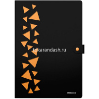 Папка на кнопке 4 отделения "Matt Accent" А4 0,6мм пластик, черный, цвет отделений ассорти 61210 от магазина "Карандаш"