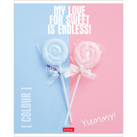 Тетрадь А5 96л клетка "Yummy!" на скобе фольга 5 дизайнов 96Т5фВ1/056664 от магазина "Карандаш"