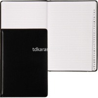 Алфавитная книга А5 "Bravo" 128стр, черная, искусственная кожа с поролоном, кремовый блок 2030414 от магазина "Карандаш"