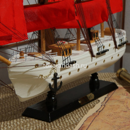 Корабль "Secret. Алые Паруса" 48х9х44см дерево, ткань, металл MM-YQY-128650 от магазина "Карандаш"