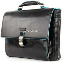 Портфель "Blue Square" 41х30х10см, 1 отделение, черный, натуральная кожа CA3111B2/N от магазина "Карандаш"