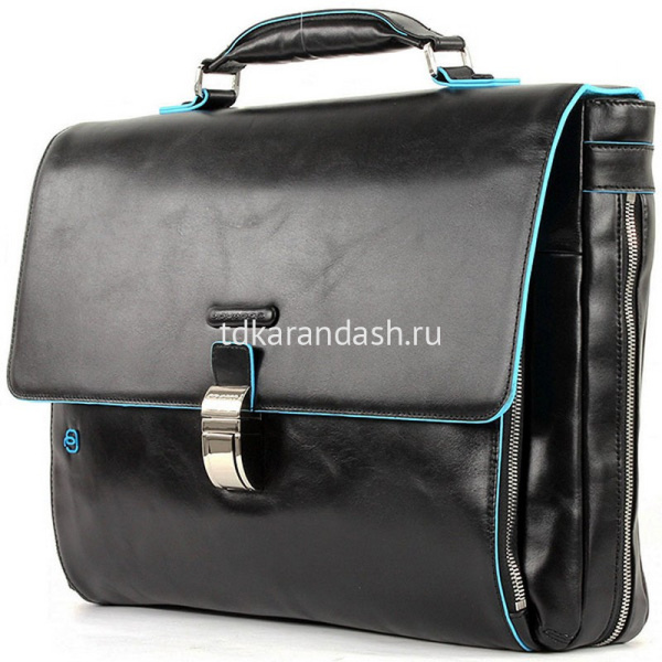 Портфель "Blue Square" 41х30х10см, 1 отделение, черный, натуральная кожа CA3111B2/N от магазина "Карандаш"