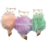 Брелок меховой Лиса 14см 4 цвета (пвх, тестиль) KY2261 от магазина "Карандаш"