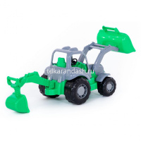 Трактор - экскаватор "Крепыш" в сетке, пластик 28х13х16,5см 44785 от магазина "Карандаш"