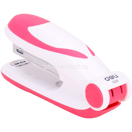 Степлер №10 15л глубина 50мм розовый/белый E0228 от магазина "Карандаш"