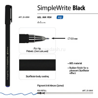 Ручка гелевая "SimpleWrite BLACK" 0,5мм синяя 20-0066 от магазина "Карандаш"