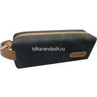 Пенал "Fashion" 21х7х6см, квадратный, 1 отделение, замша, с ручкой, серый BD5467 от магазина "Карандаш"