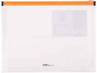 Папка на молнии А5 0,18мм прозрачная, с расширением, 4 цвета молнии Е38976 от магазина "Карандаш"