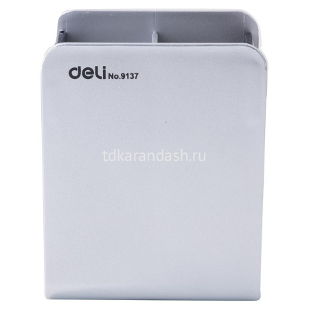 Подставка д/канц.принадлежностей 9х8х11см 4 отделения, пластик, черно-серая E9137 от магазина "Карандаш"