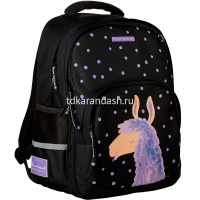 Рюкзак "Романтическая лама" 40х30х19см, 800гр, 2 отделения, 3 кармана, черный 12-002-126/01 от магазина "Карандаш"