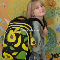 Рюкзак 28х41х20см, 700гр, 3 отделения, 2 кармана, с брелком, черный "Авокадо" RG-168-11/1 от магазина "Карандаш"