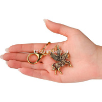 Брелок "Волшебный пегас" 4,5х6,5 см со стразами, металл Т-2642 от магазина "Карандаш"