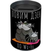 Копилка-подставка д/канц.принадлежностей "Серый кот" 10,5х7,5см, металл, черная 69373 от магазина "Карандаш"