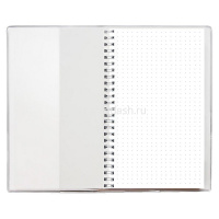 Блокнот 110х190мм 48л "Фламинго в точку, на спирали, съемная силиконовая обложка, с ручкой 2526.П-8 от магазина "Карандаш"